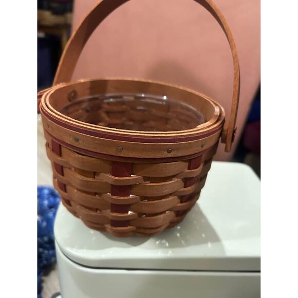 2 Longaberger Cinnamon Work Baskets 5"‎ and Protectors New with tags - Picture 2 of 7